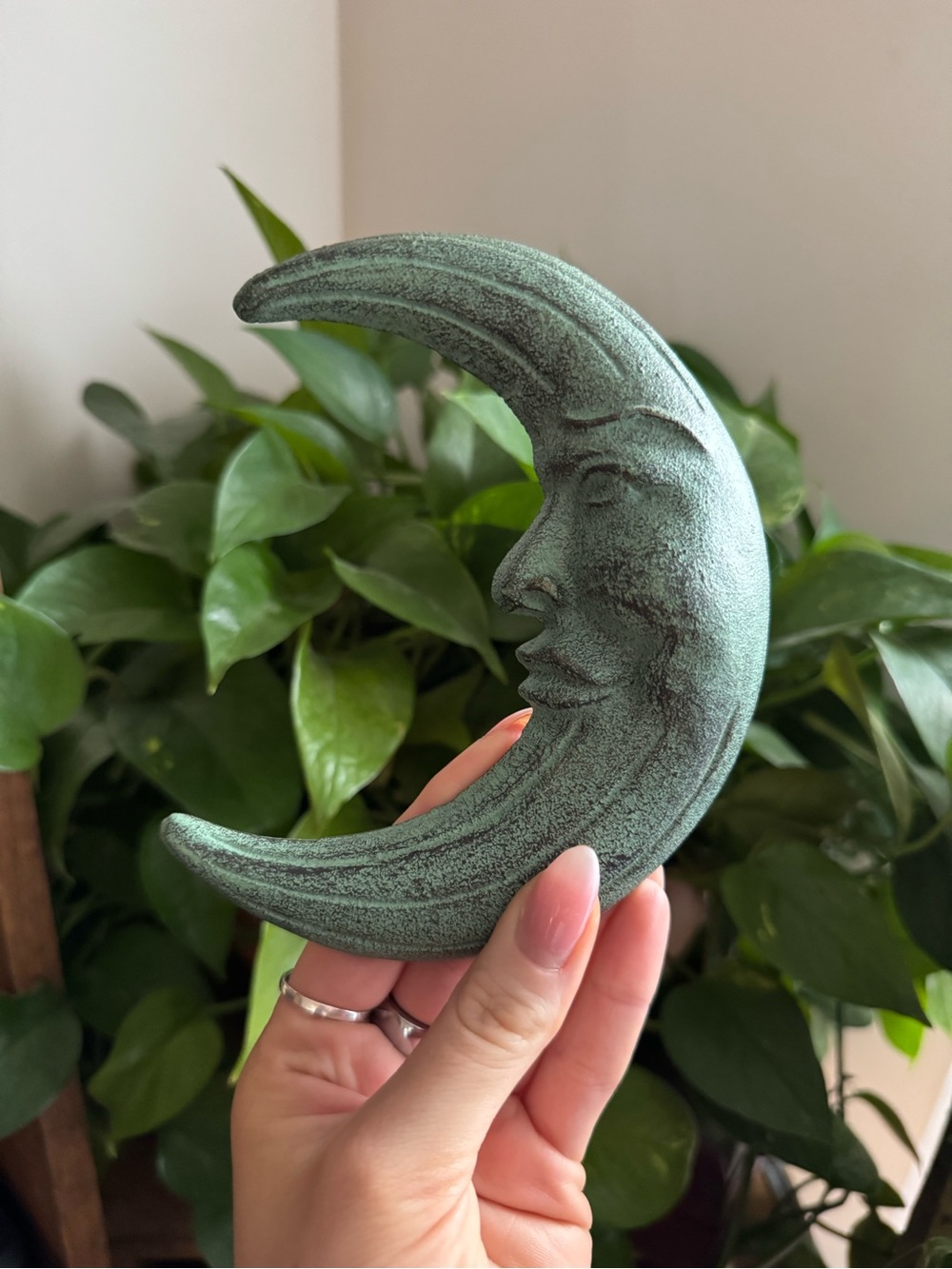 Decorative Crescent Moon Wall Accent — Green